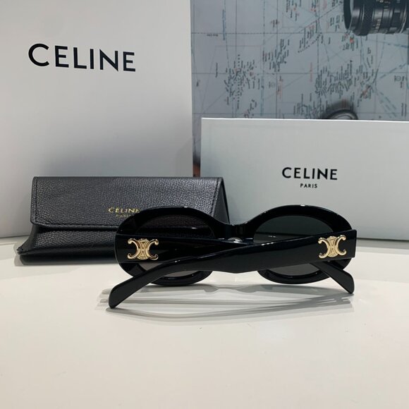 Like New Celine Triomphe Oval Sunglasses 52 mm - Picture 3 of 4